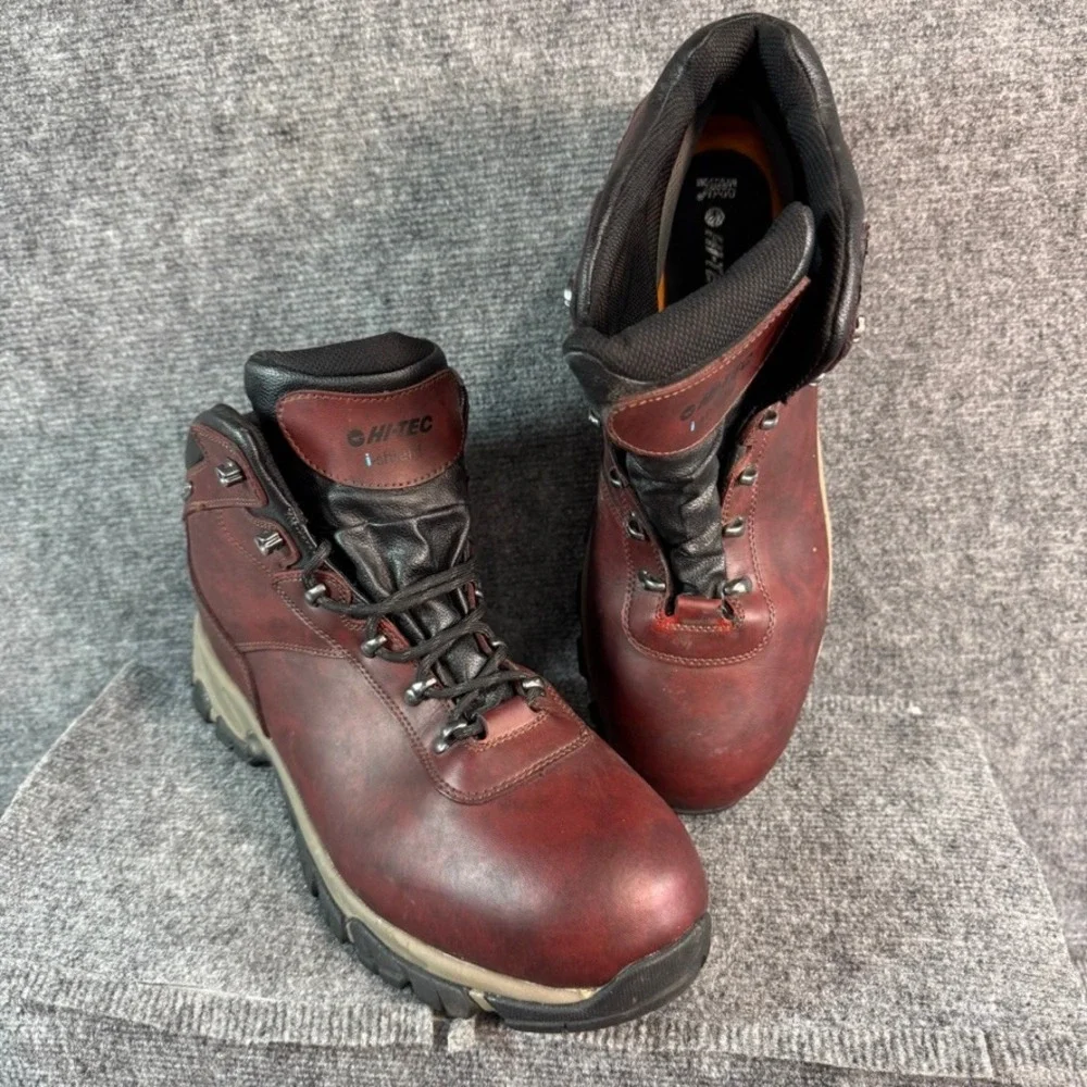 Hi-Tec Bandera II Waterproof Hiking Boots Mens 14 Burgundy Leather i-shield